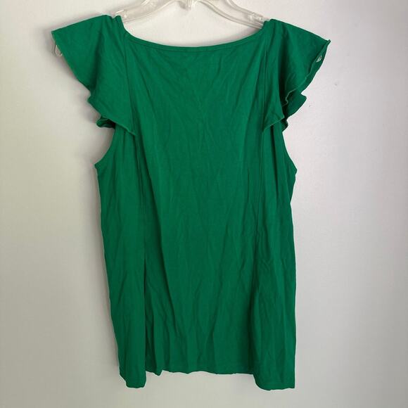 Ann Taylor Factory Green Flutter Sleeve tee shirt, size Medium - Picture 5 of 5